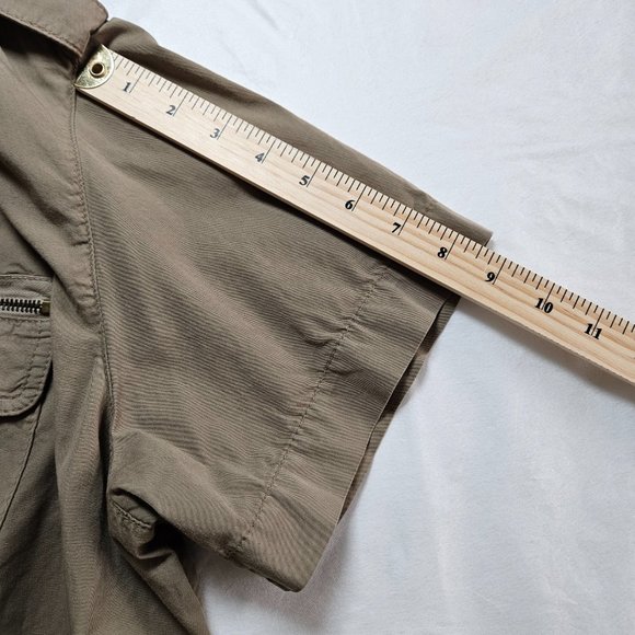 Persona by Marina Rinaldi khaki SS button down pockets shirt midi dress 29/US20 - Picture 12 of 16